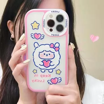 Силиконовый чехол Zhitai Cartoon Big Eyes для Apple iPhone 14/15 Pro Max и 13/Pro, прозрачный iPhone 13 Pro Max