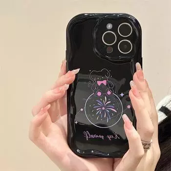 Силиконовый чехол Zhitai для iPhone 15/16 Pro Max - кремовый узор, полная защита iPhone 13 Pro Max