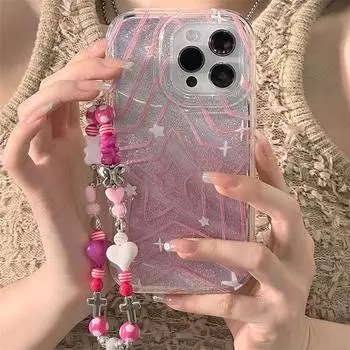 Силиконовый чехол Zhitai iPhone 15, совместимый с iPhone 11-14, 13 Pro Max, розовый с ремешком на запястье iPhone 14 Pro Max