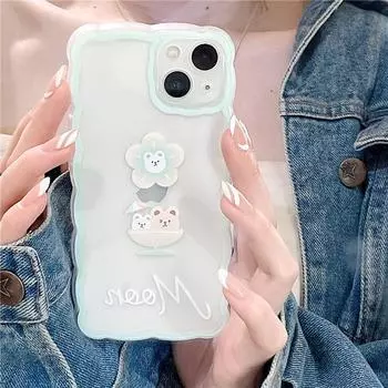 Силиконовый чехол Zhitai с изображением медведя из мультфильма для iPhone 15/14 Pro, 13/11, 12, XR iPhone 13