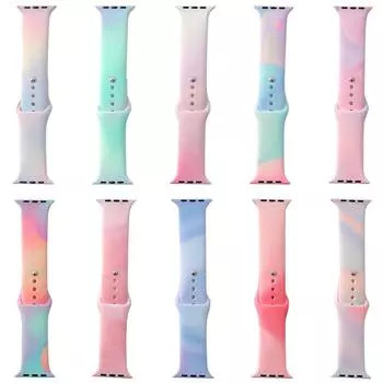 Силиконовый цветной ремешок Aurora для Apple Watch, ремешок 38 мм, 40 мм, 41 мм, ремешок для умных часов, браслет, браслет ForiWatch Series 7
