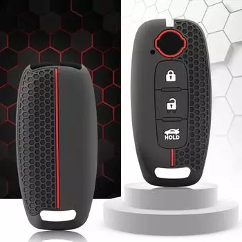 Силиконовый держатель для автомобильного ключа для Nissan X-trail T33 Kicks Qashqai J12 Juke Teana Altima Ariya, аксессуары для чехла для ключа 2023 2022 чёрный
