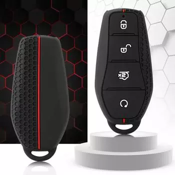 Силиконовый держатель для брелок-цепочки, чехол для автомобильного ключа для BYD Atto 3 Han EV Dolphin Song PRO Max Tang DM Yuan Dolphin E2 Qin PLUS чёрный