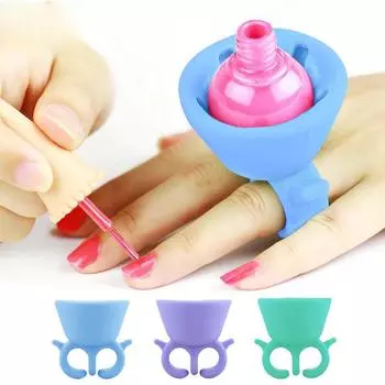 Силиконовый держатель для бутылки с лаком для ногтей Носимый держатель для ногтей 5.3cm*5.5cm красный