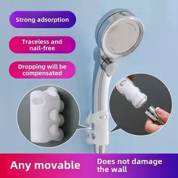 Силиконовый держатель для душа с присоской, распылительная головка без гвоздей, держатель для кронштейна, волшебная подставка, настенная присоска, мощный крючок для швабры