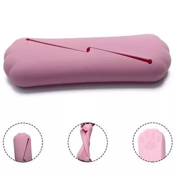 Силиконовый держатель для кистей для макияжа, высококачественный прочный органайзер для кистей для макияжа, мягкие и гладкие кисти для макияжа, хранение для путешествий розовый