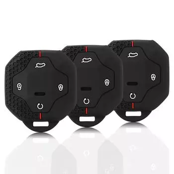 Силиконовый держатель для ключа-цепочки, чехол для автомобильного ключа для Chery Jetour Traveller Jetour T2 2023 2024, брелок, 4 кнопки чёрный