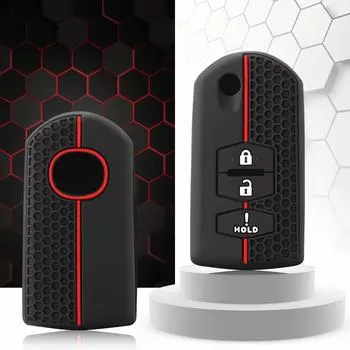 Силиконовый держатель для ключей, чехол для ключей от автомобиля Mazda 2 3 5 6 M6 MX5 CX5 CX7 CX9 RX8 чёрный