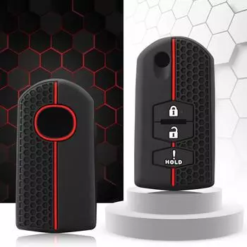 Силиконовый держатель для ключей, чехол для ключей от автомобиля Mazda 2 3 5 6 M6 MX5 CX5 CX7 CX9 RX8 чёрный