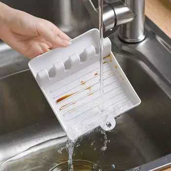 Силиконовый держатель для кухонных принадлежностей: Ложка, лопатка, подставка для противня и мобильного телефона белый