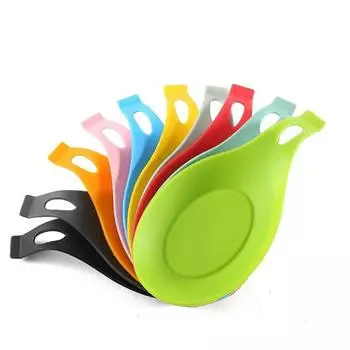 Силиконовый держатель для ложки, подставка для отдыха, кухонная утварь, лопаточка, взбивалка, термостойкая подставка для столовых приборов, изоляционный коврик, кухонные инструменты 2PCS чёрный