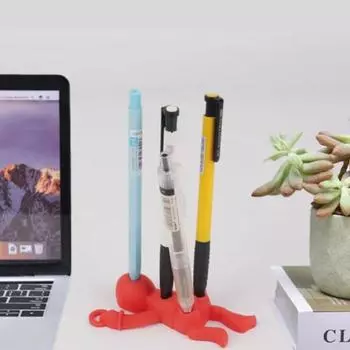 Силиконовый держатель для ручек на месте преступления, забавный держатель для карандашей на столе, ужасы, украшения для офиса, канцелярские принадлежности красный