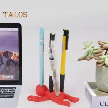 Силиконовый держатель для ручек на месте преступления, забавный держатель для карандашей на столе, украшение в стиле ужасов, канцелярские принадлежности для офиса красный