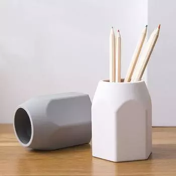 Силиконовый держатель для ручек, настольный ящик для хранения, офисный стеллаж для хранения, школьные канцелярские принадлежности серый