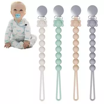 Силиконовый держатель для соски, прочный, легко чистится и фиксируется, зажим для соски для ребенка больше не разочаровывает бежевый