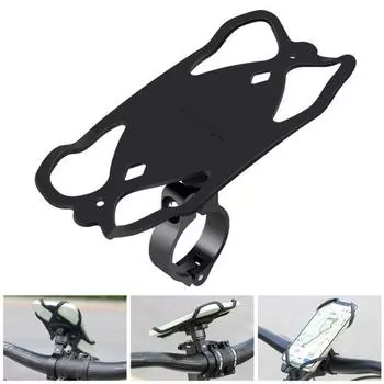 Силиконовый держатель для телефона на руль велосипеда, вращающийся на 360 градусов, противоскользящий, ударопрочный, для горного велосипеда, шоссейного велосипеда, скутера, мобильного телефона, держатель для мобильного телефона чёрный