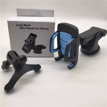 Силиконовый держатель для телефона с телескопической штангой и присоской для приборной панели автомобиля или стекла