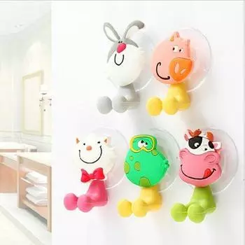 Силиконовый держатель для зубных щеток с милыми животными, настенная вешалка для ванной комнаты, подставка с крючком-присоской белый