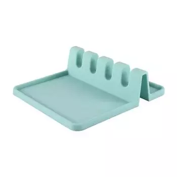 Силиконовый держатель ложки с поддоном для капель. Пищевая термостойкость. Столешница без бисфенола А. Верхняя часть плиты. Половник. Лопатка. Щипцы. Подставка для посуды. зелёный