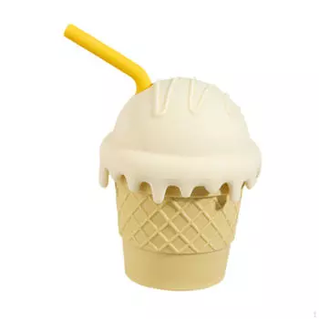 Силиконовый детский тренировочный стаканчик легкий с трубочкой для девочек и мальчиков белый