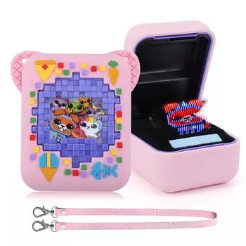 Силиконовый дорожный чехол для переноски, ударопрочный защитный держатель для хранения, 3D-печать еды для Bitzee Digital Pet интерактивная виртуальная игрушка розовый