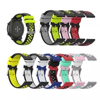 Силиконовый двухцветный ремешок для часов, замена ремешка для Forerunner 645/245 зелёный