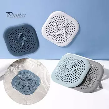 Силиконовый фильтр для раковины, улавливатель волос для слива душа, простая установка, многофункциональный эффективный протектор для слива душа, фиксатор волос для ванной комнаты белый