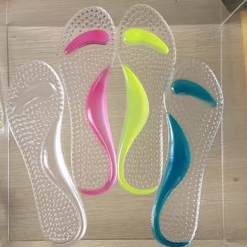 Силиконовый гель 3/4 Длина стельки для высоких каблуков Поддержка свода ортопедическая подошва для обуви Облегчение боли в ногах one size прозрачный