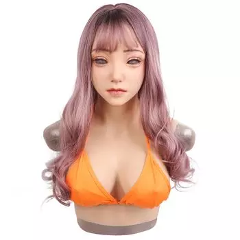 Силиконовый грим для красивой поддельной высокой эластичности поддельной большой груди Силикон Стань женщиной с маской [BodhiTCM], Грим, Маска размера E,