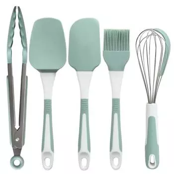 силиконовый инструмент для выпечки, лопаточка, скребок, масляная кисть, яичный венчик, пищевой зажим, термостойкий пищевой класс розовый