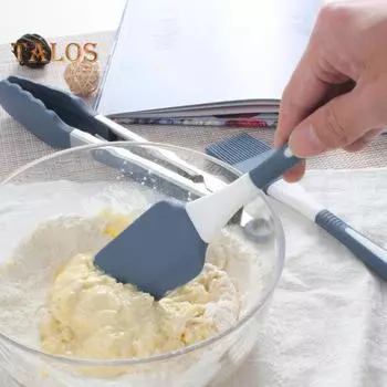 силиконовый инструмент для выпечки, шпатель, скребок, масляная щетка, яичный венчик, пищевой зажим, термостойкий пищевой набор кухонных принадлежностей, кухонные принадлежности синий