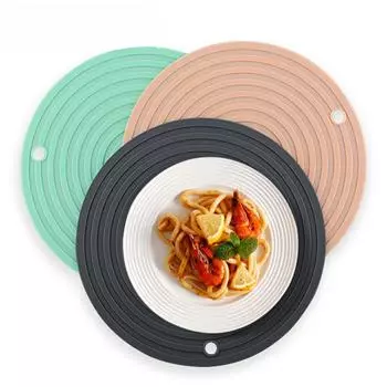 Силиконовый изолированный коврик для блюда, большой бытовой стол, коврик для горячей запеканки, устойчивый к высоким температурам, нескользящий коврик для столовых приборов 24*0.35cm серый