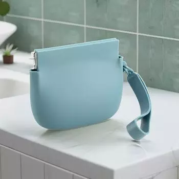 Силиконовый кошелек для монет с застежкой-молнией и завязкой для руки — идеально подходит для хранения монет, наушников и ключей. 10.4*8