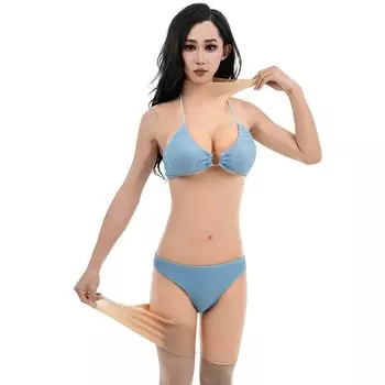 Силиконовый костюм Чашка D Силиконовое тело Женский боди Костюм для всего тела Силиконовый бюст Силиконовые трусы Кроссдрессинг Дочь Хлопок [MOTLEYBEAN] Мальчик (Шорты -