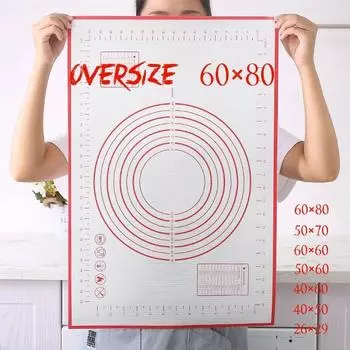 Силиконовый коврик, аксессуары для выпечки большого размера, кондитерские изделия, хлебобулочные изделия, кухонная скалка для теста, кондитерский коврик для замеса, мастичная доска 26x29cm красный