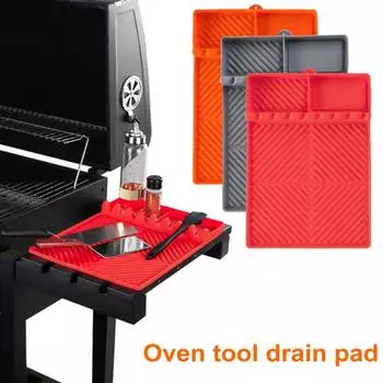 Силиконовый коврик для боковой полки для гриля для Blackstone, нескользящая лопатка с подушкой для капель, противоскользящая защита кухонной стойки серый