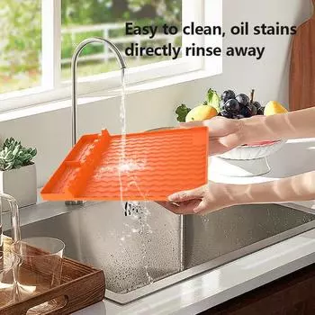 Силиконовый коврик для боковой полки гриля 3 в 1 Силиконовый коврик для лопатки с подставкой для сбора капель Большая силиконовая подставка для нескольких инструментов для гриля-барбекю серый