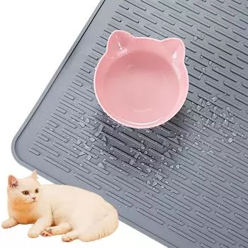 Силиконовый коврик для домашних животных, водонепроницаемый нескользящий коврик для питья и кормления собак и кошек, коврик для миски для домашних животных, предотвращающий переполнение корма и воды, коврики для кормления S(40x60cm)