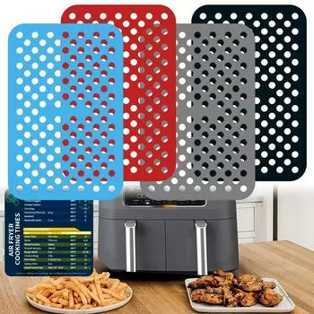 Силиконовый коврик для фритюрницы для кухни, антипригарный коврик для выпечки, кондитерские принадлежности, принадлежности для выпечки, масляные коврики, подкладка для фритюрницы красный