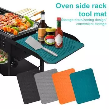 Силиконовый коврик для гриля для Blackstone High Temp Resistant 3-в-1 Multifunction Tool Mat Food чёрный
