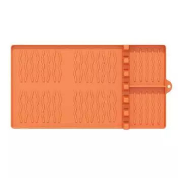 Силиконовый коврик для гриля, термостойкий, многосекционный органайзер для инструментов для барбекю, нескользящая боковая полка из пищевого материала с поддоном для сбора жира, можно мыть в посудомоечной машине оранжевый