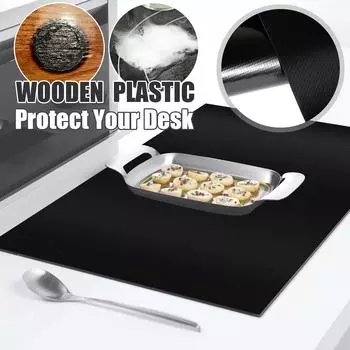 Силиконовый коврик для индукционной плиты, большой антипригарный коврик для электрической плиты, защитный коврик для плиты, защитная накладка для плиты black