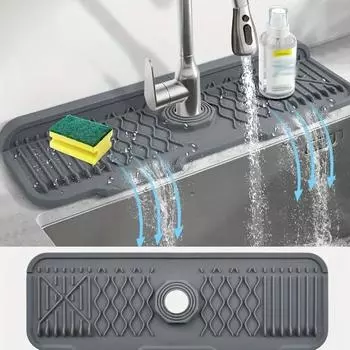 Силиконовый коврик для крана, противоскользящий чехол для раковины, защита раковины, подходит для кухни и ванной комнаты, аксессуары для дома белый