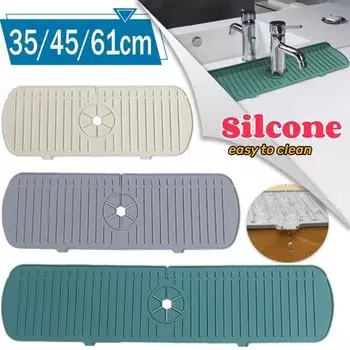 Силиконовый коврик для крана, рябь для воды, кухонный кран, коврик для сбора воды, большой коврик для раковины, защита от брызг, защита для столешницы, ванная комната 35cm(13.7inch) зелёный