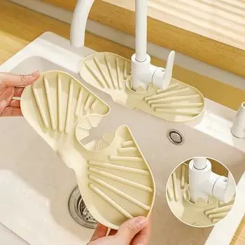 Силиконовый коврик для крана, складной кухонный дренажный коврик, многоцелевой туалетный мыльный лоток, конструкция наклона для быстрого слива