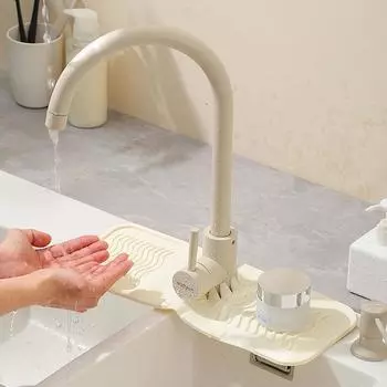 Силиконовый коврик для крана Защита столешницы Сушильная подкладка для воды Кухонные принадлежности Small серый