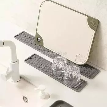 Силиконовый коврик для кухонного крана, защита от капель, коврик для сбора воды, коврик для слива раковины, водонепроницаемый нескользящий гаджет для ванной комнаты