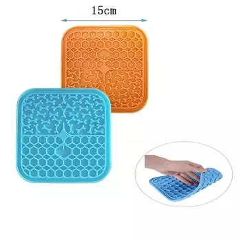 Силиконовый коврик для лизания домашних животных для собак, тарелка для медленной еды для домашних животных, силиконовая присоска для купания собак, присоска для кормления собак, принадлежности для кормления собак оранжевый