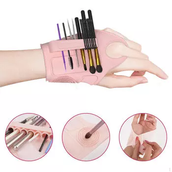 Силиконовый коврик для макияжа, очиститель кистей, многоцелевая перчатка, палитра, органайзер для косметики синий