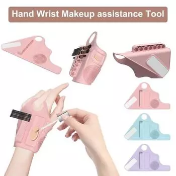 Силиконовый коврик для макияжа с подставкой для смешивания тональной основы, держателем для косметических кисточек, очистителем, носимым устройством розовый